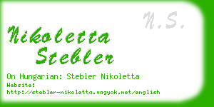 nikoletta stebler business card